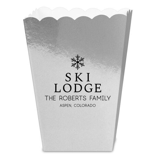 Snowflake Ski Lodge Mini Popcorn Boxes